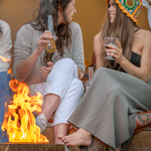Uk's Most eco-friendly fire pit, El Fuego. The eco-friendly fire pit has a wooden composite surround, making it one of the UK's Best Fire Pits. 