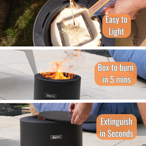 El Fuego Steel Fire Pit - Black