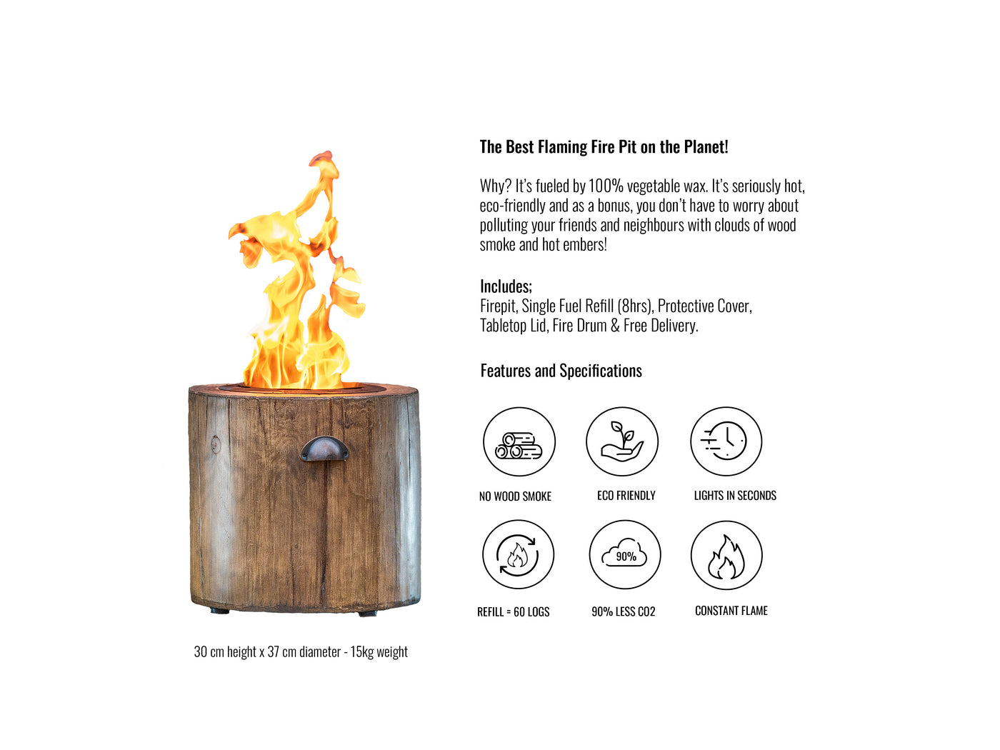 Features and specifications of eco fuego fire pits 